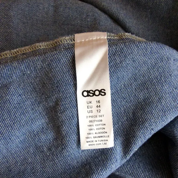 ASOS Denim Mini Dress Womens US 12 Blue V Neck Short Sleeve NWT WHITE Label - Image 11