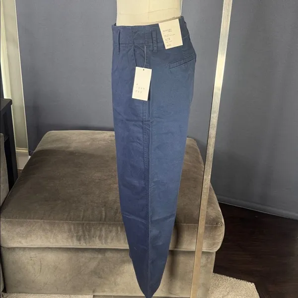 Women’s Navy Blue Straight Leg High Rise Office Casual Pants a new day 4R NEW - Image 4