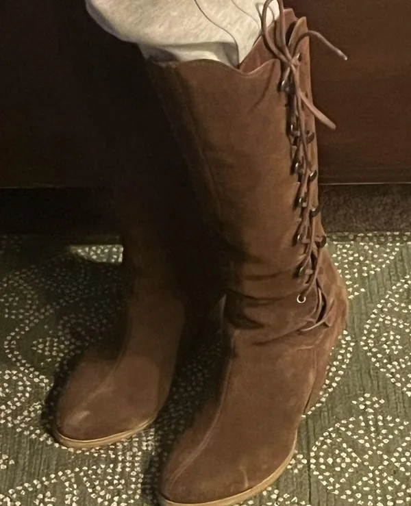 sbicca RARE lace up/ zipper boho suede boots sz 9 - Image 8