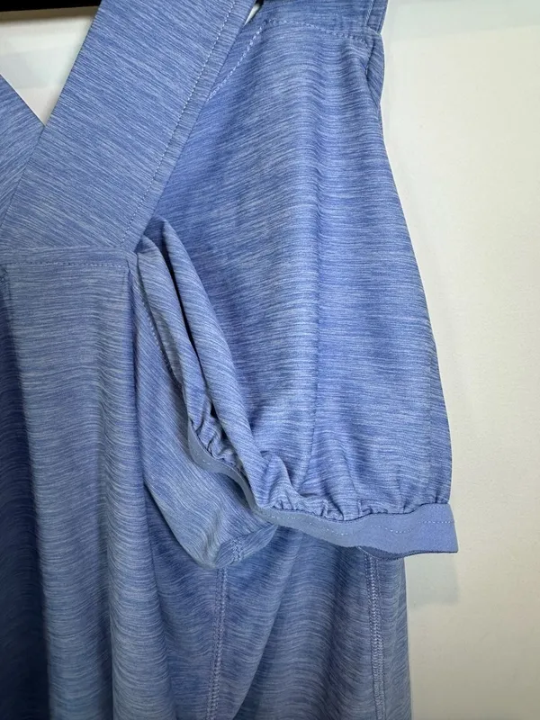 Duluth Trading Co Cross Back Tank Top Size L Blue Heather Activewear - Image 4