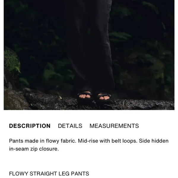 Zara NWT flowy straight leg pants charcoal off black color - Image 3