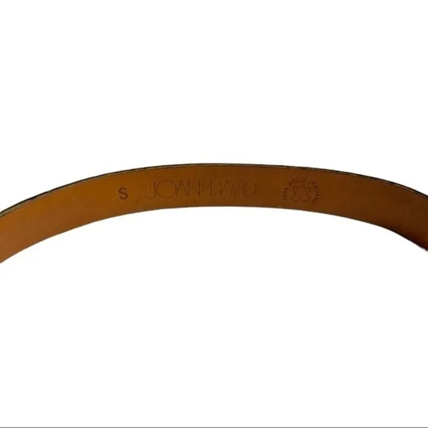Vintage Joan & David Vera pelle leather skinny‎ width silver bar belt Small - Image 2