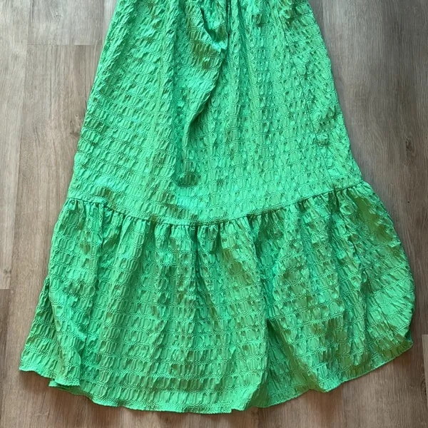 Zara Textured Green Maxi Dress sz M Blogger Fave - Image 7