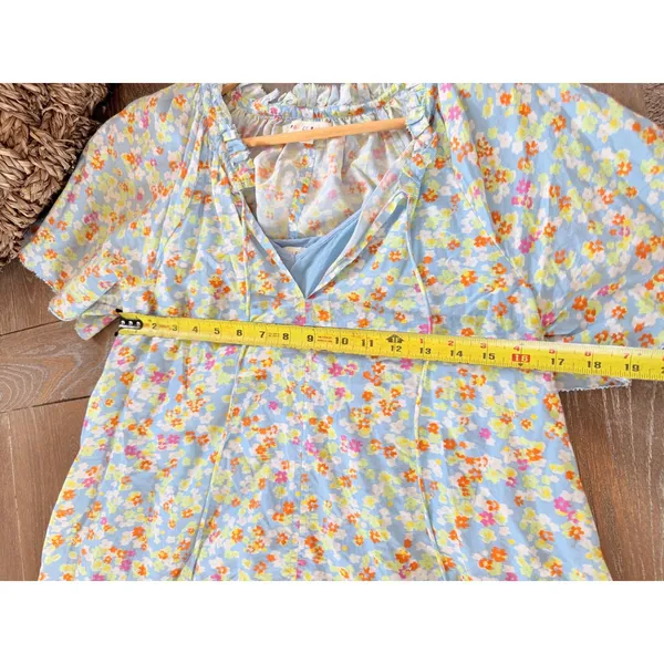 Roller Rabbit Floral Mini Dress Womens Blue Small - Image 8