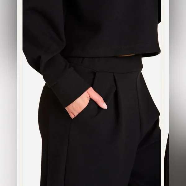 ALALA Black Phoebe Trousers Pleated Athleisure Joggers Small - Image 4