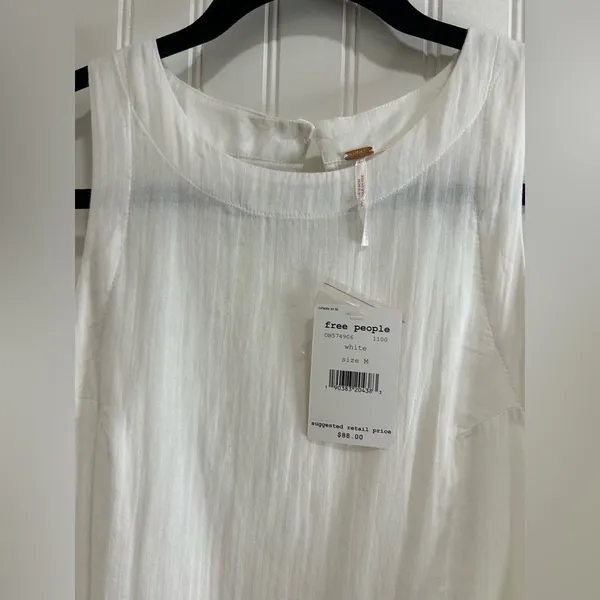 Free People women mini dress,White Sleeveless Size M - Image 7
