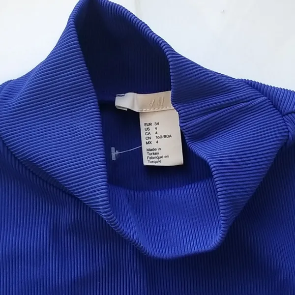 H&M 🌶 New Turtle Neck Blue Mini Dress - Image 3