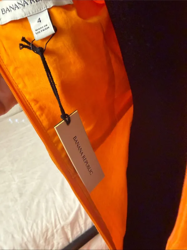 Banana republic NWT Orange Puff-Sleeve Midi/Maxi Dress sz4 - Image 6