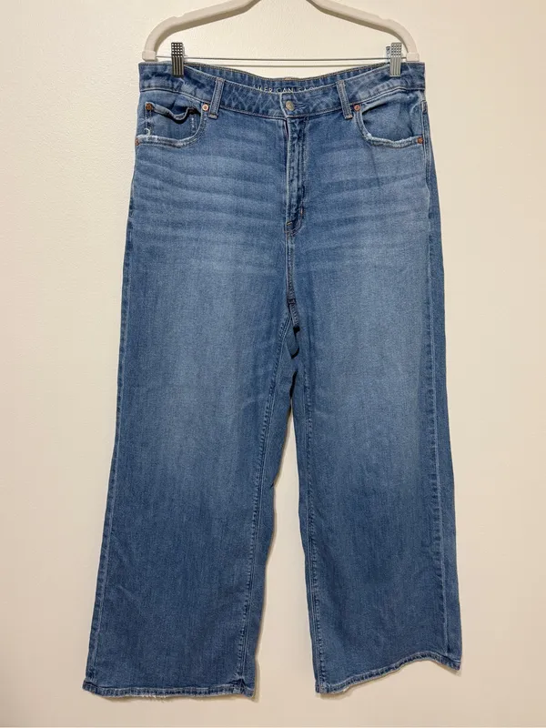 American Eagle Super High Rise Baggy Wide Leg Jeans Size 14 - Image 2