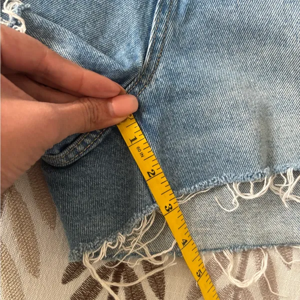Zara Blue Distressed Denim Skort - Image 9
