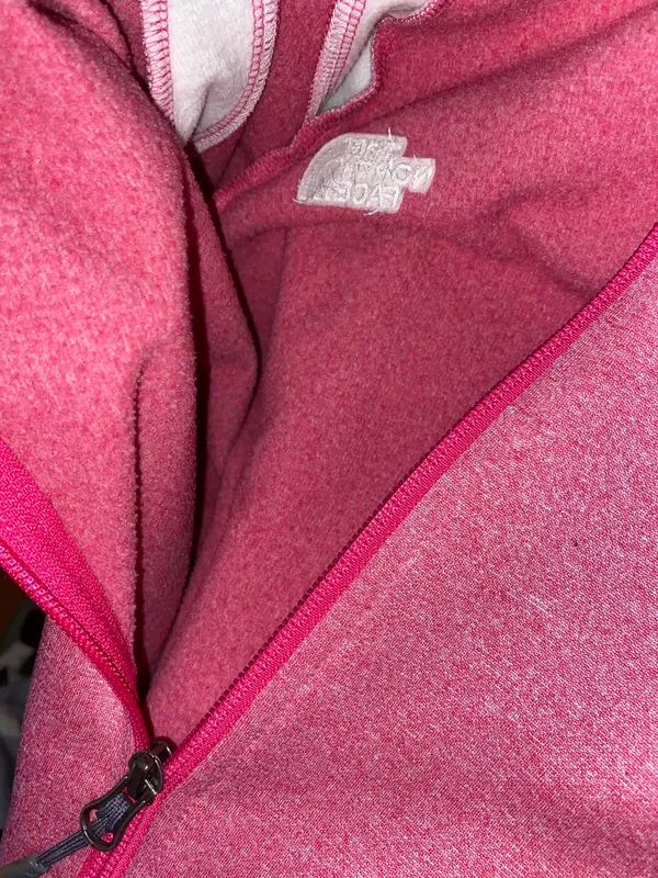 The North Face Pink White Colorblock Full Zip Fleece Jacket L - Image 11