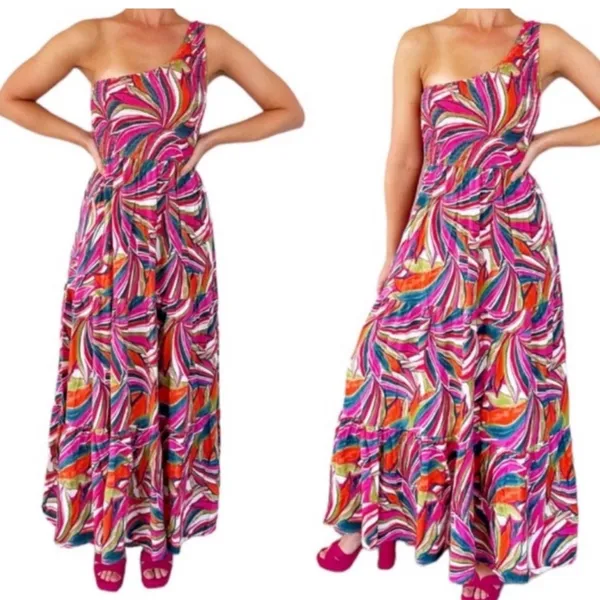Anthropologie Abel The Label Kelissa One Shoulder Maxi Dress - Image 2