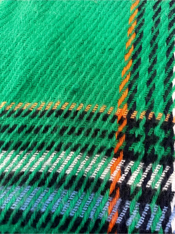 Aerie Fringe Green Plaid Blanket Scarf Wrap Cozy Cabincore Fall Winter Vibes - Image 4