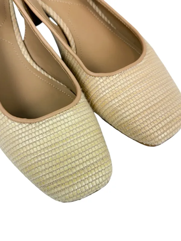 NYDJ Faelynn Slingback‎ Heels Raffia Woven Square Toe Size 9 - Image 7