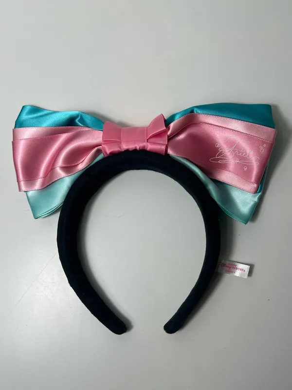 Tokyo Disney Resort TDR Ariel The Little Mermaid Satin Bow Headband Ears - Image 3