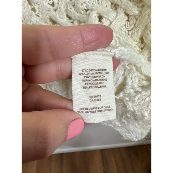 Free People‎ Pegasus Cream Sweater Size Medium - Image 6