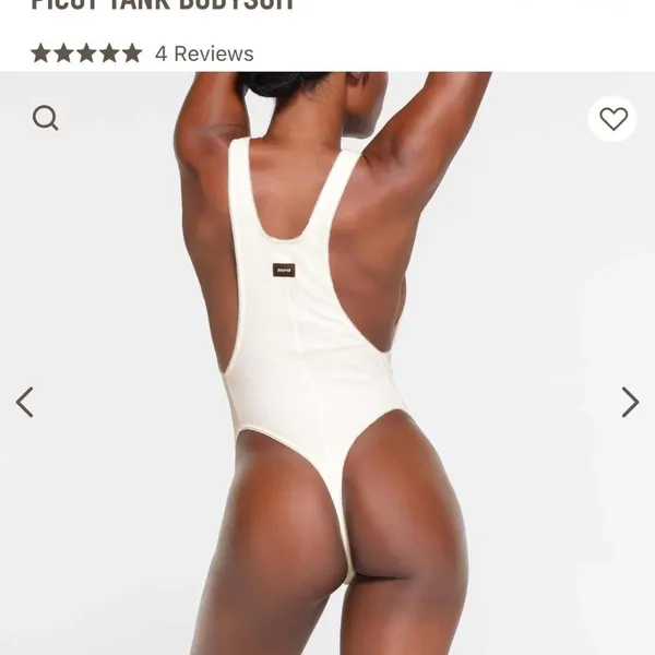 NWOT SKIMS Cotton Rib Picot Tank Bodysuit | Fitted Everyday Basic - Image 3
