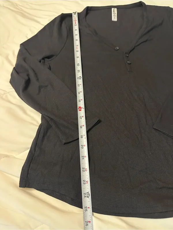 Athleta Wind Down Sleep Top - Women's Black Long Sleeve Henley - NWT - Size XL - Image 12