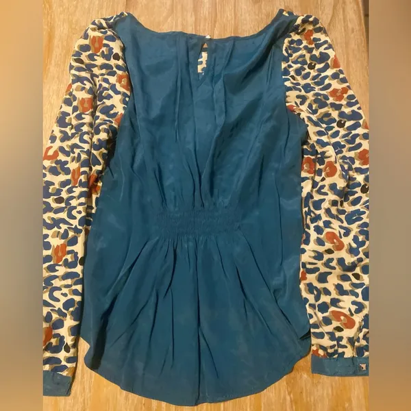 Edge Turquoise/Cream Blouse - Image 4