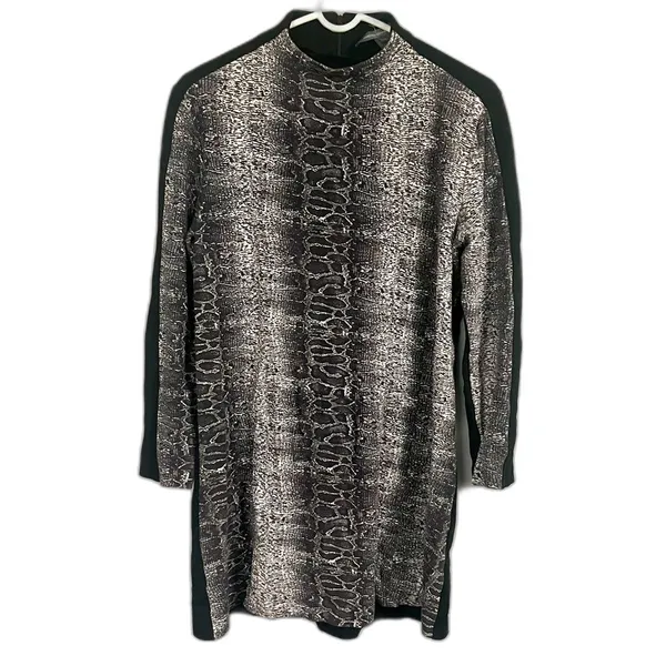 French Connection Snake Print Lula Shirt Dress Long Sleeve Size 8 - Image 2