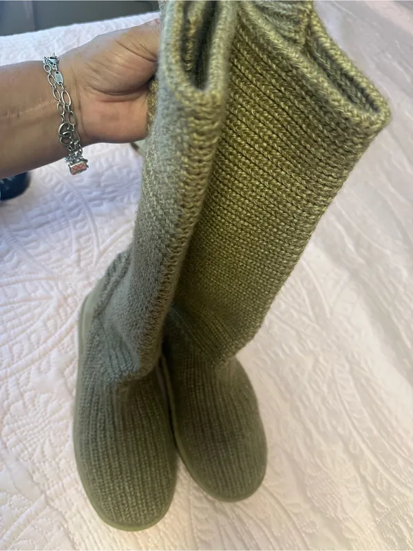 UGG Tall Knit Button Boot in Chestnut/Tan - Image 3