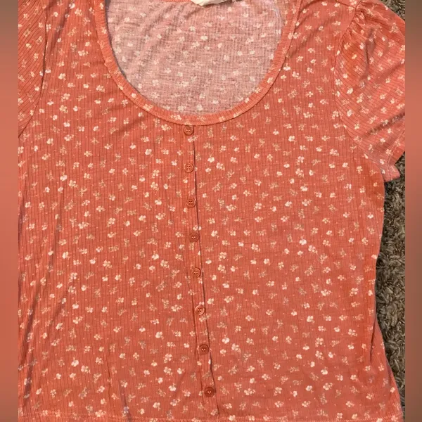 Hippie Rose peach floral crop top - Image 4