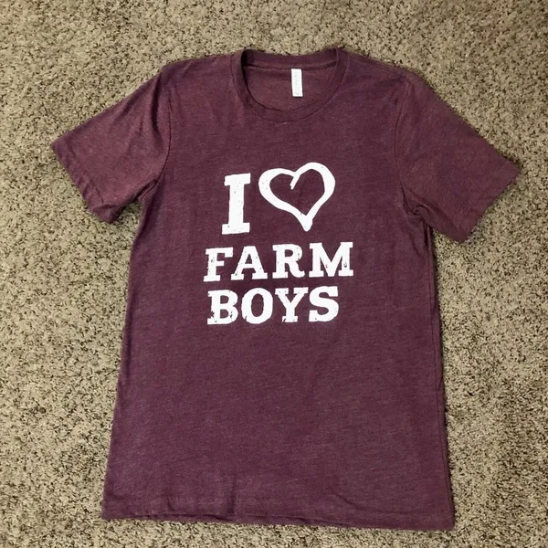 Canvas I ❤️Farm Boys Womens M Used Burgundy Heathered - Image 4