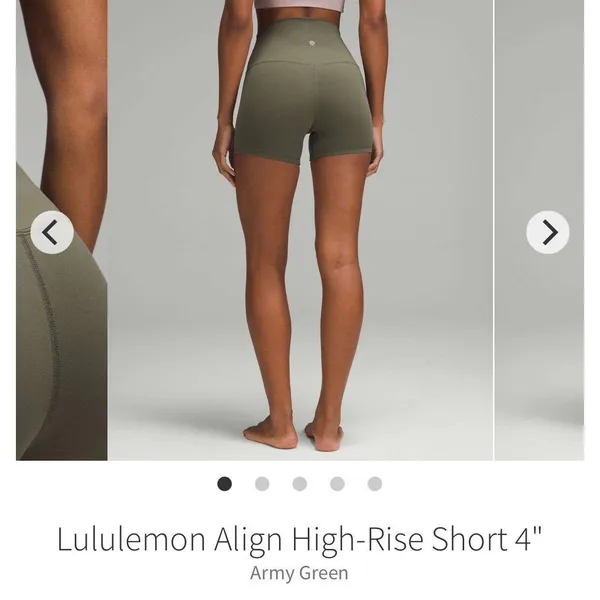 Lululemon Align High Rise Short 4" Army Green Size 10 - Image 2