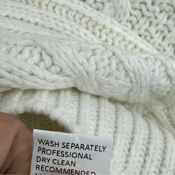Simply Couture Fisherman Cable Knit Plus Size Sweater Cream Size 2X - Image 7