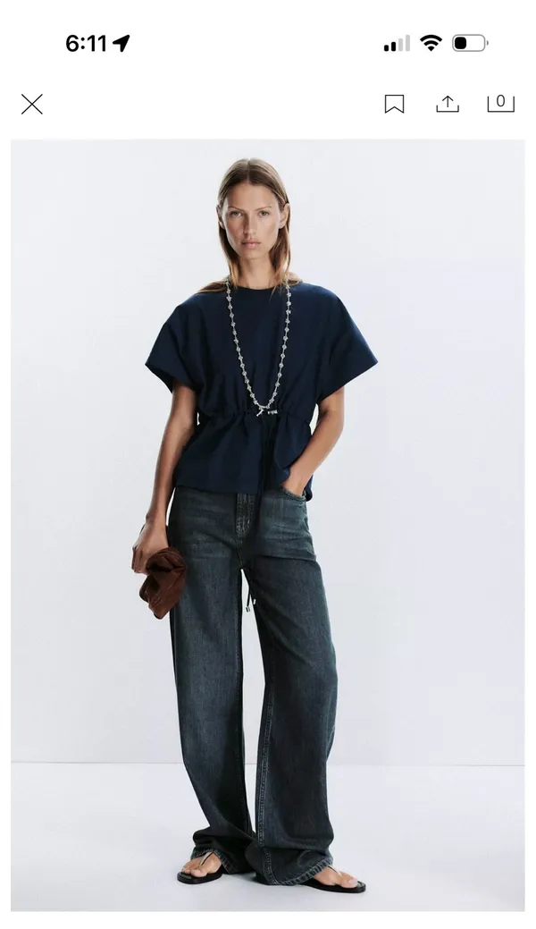 ZARA Cinch Waist Top - Image 4