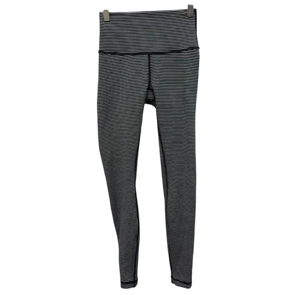 Lululemon wunder under black white stripe high rise full length leggings - Image 2