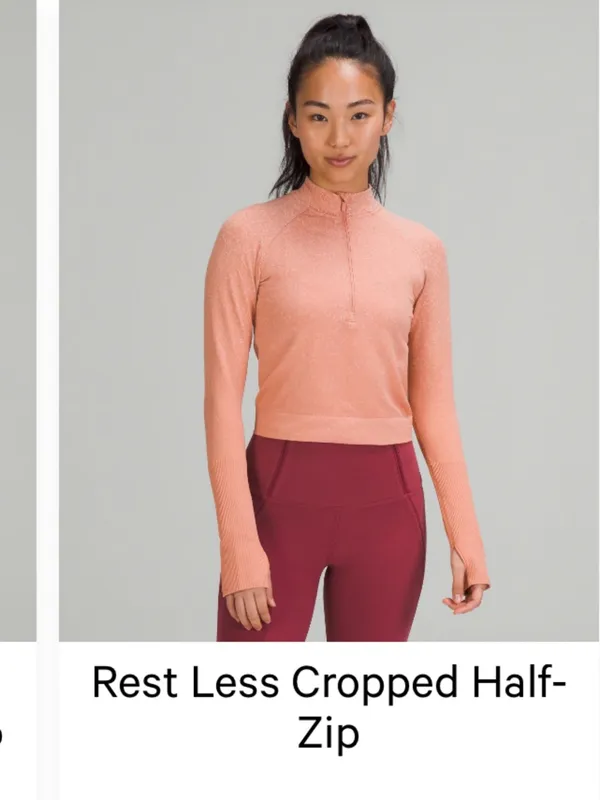 Lululemon Rest Less Cropped Half-Zip - Image 7