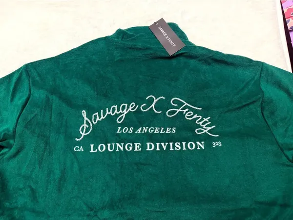 Savage X Fenty Terry Cloth Button Up Shirt Embroidered Medium NWT - Image 3