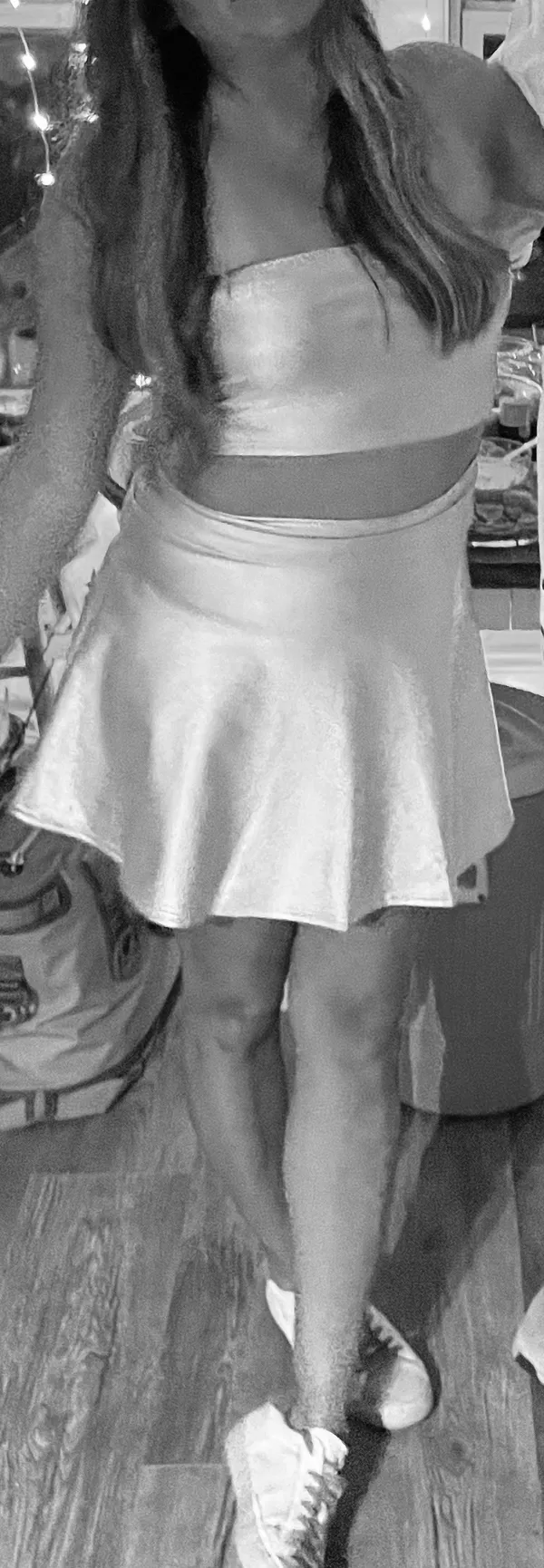 Metallic Silver Two Piece Outfit Set Size L - Image 3