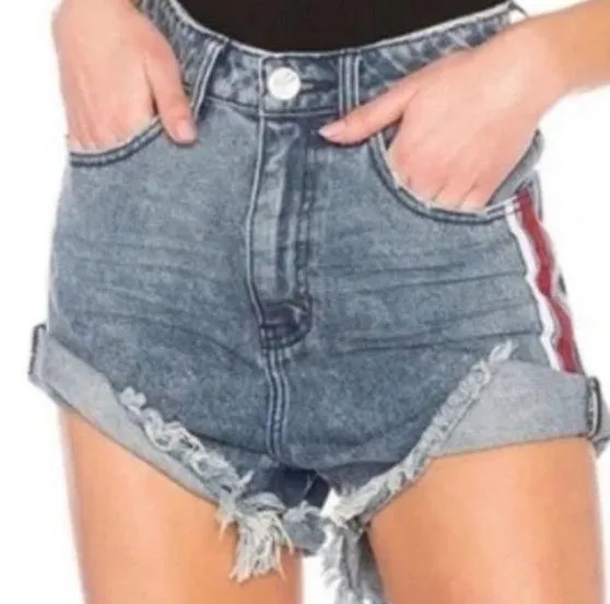 One X ONETEASPOON High Waist Bandits Denim Shorts - Image 2
