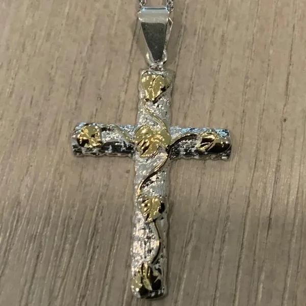 Sterling Silver Gold Cross - Image 2