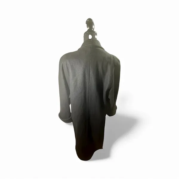 VTG‎ JOFELD BY FORSTMANN WOOL BLEND WOMEN LONG COAT 80-90s CLASSIC SZ 12 BLACK - Image 2