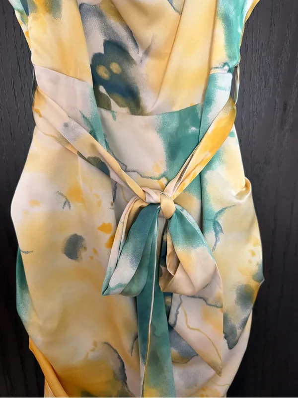 KeniaLea Co Wrap Mini Dress Yellow - Image 2