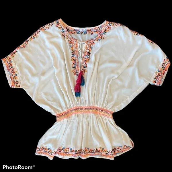 ALTAR’D STATE Bohemian Embroidered Swimsuit Cover Or Blouse Size M NEW - Image 7
