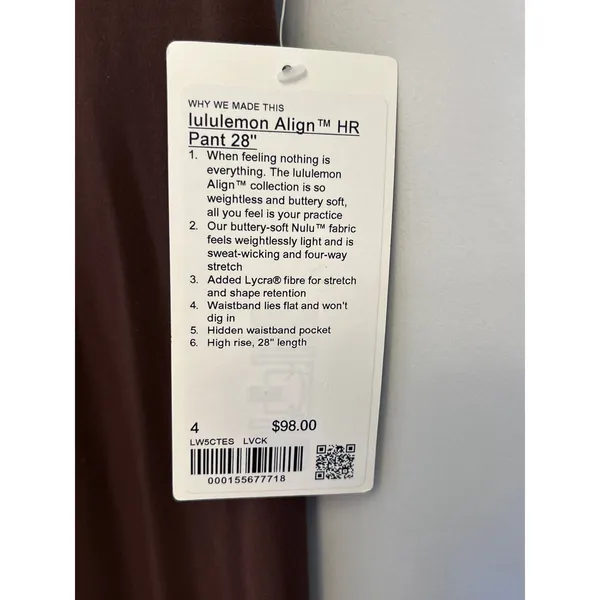 Lululemon Align HR 28" Leggings/ Tight size 4 lava Cake Brand New Authentic - Image 4