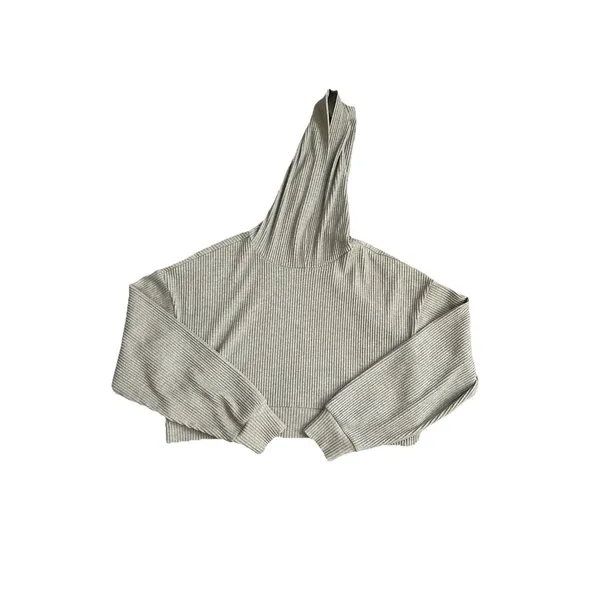 Alo Muse Set Hoodie & Joggers Ribbed Gravel Heather Size Small - Image 2