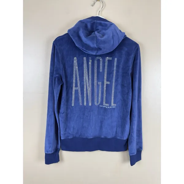 Victoria's Secret Y2K Angel Sparkle Sequence Full Zip Up Hoodie Women’s Size M - Image 2