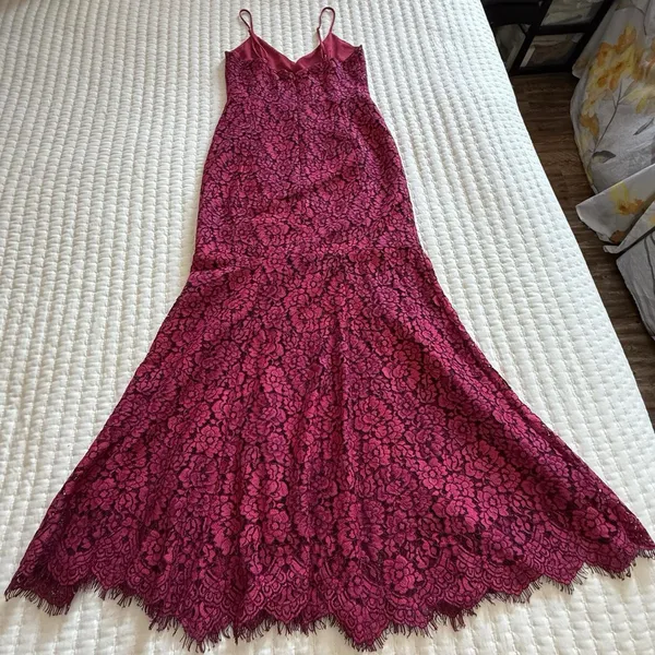 NBD Brielle Raspberry & Magenta Pink Flared Base Midi Dress Sz XS Extra Small - Image 8