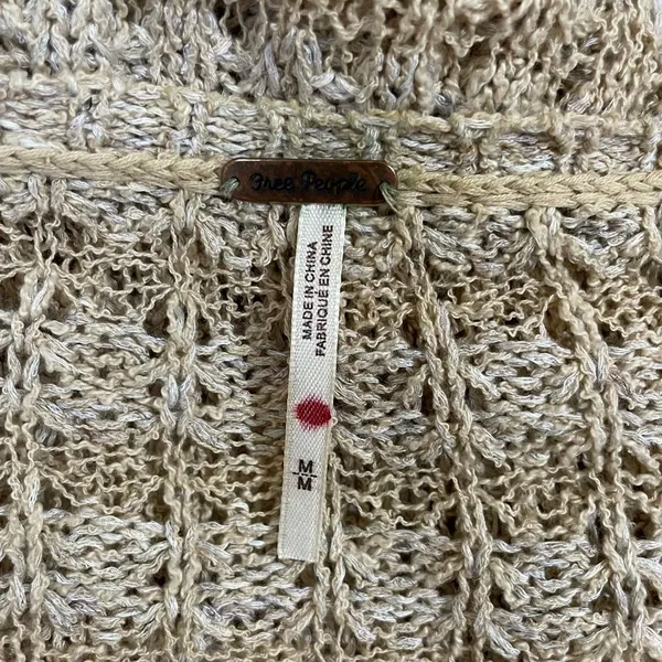 Free People Last Night Stripe Cardigan Sweater in Tan - Image 6