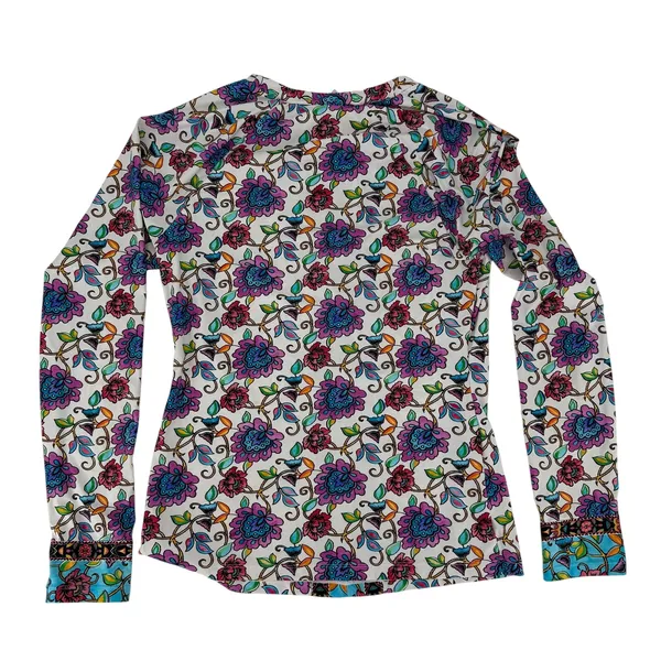Nanette Lepore Long Sleeve Floral Zip Rash Guard Swim Shirt Size Large - Image 7