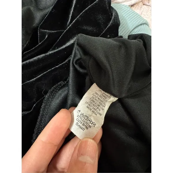 Black velvet mini dress Black - Image 6