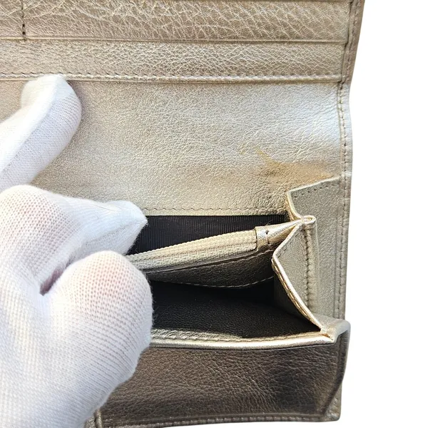 Gucci Abbey D-Ring Long Wallet GG‎ Monogram Canvas Metallic Gold - Image 7