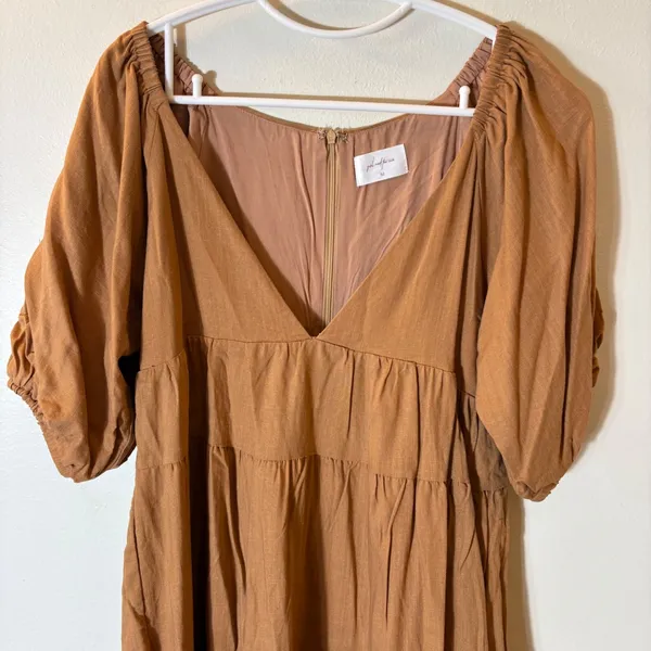 Girl‎ and the Sun Marlow Mini Dress Linen Blend Size Medium - Image 3