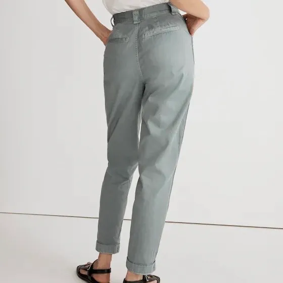 Madewell Overcast Green Garment-Dyed Tapered Chino Pants Size 25 - Image 6