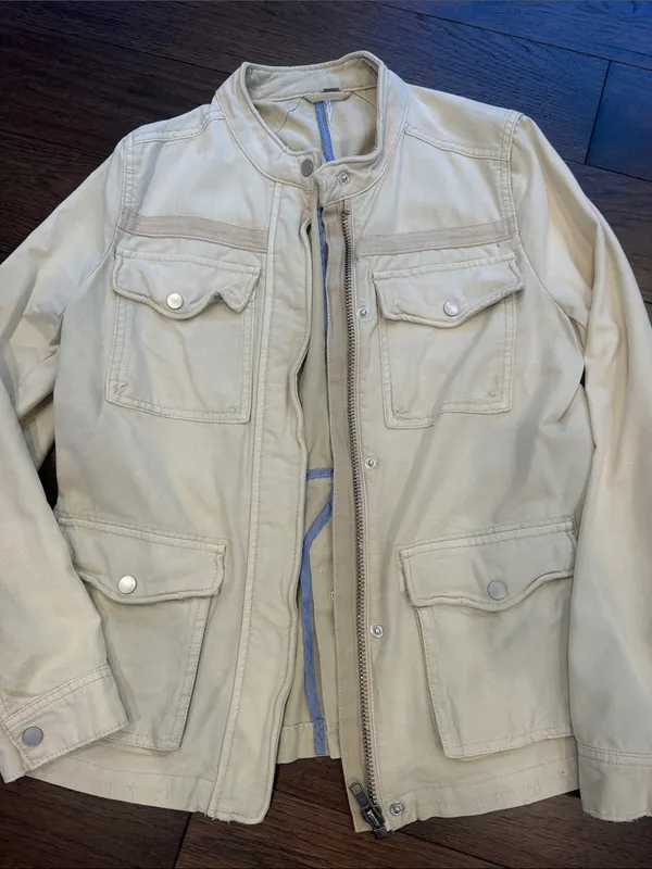 Free People Cream Field Jacket - Casual Utility Style Size Small ? - C69-055 - Image 5